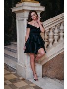 Hearty Mini - čierne minišaty s výstrihom v tvare srdca