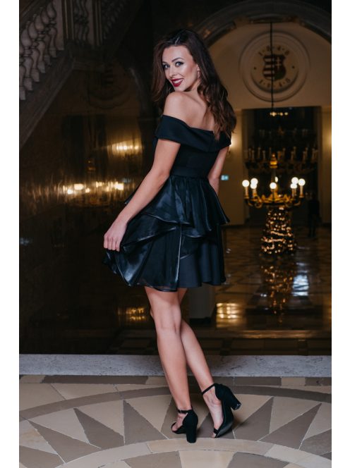 Hearty Mini - čierne minišaty s výstrihom v tvare srdca