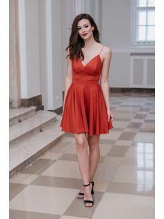 Classy Mini - červené mini šaty s výstrihom do V