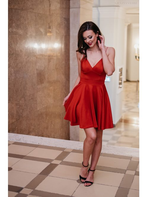 Classy Mini - červené mini šaty s výstrihom do V