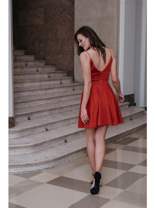 Classy Mini - červené mini šaty s výstrihom do V