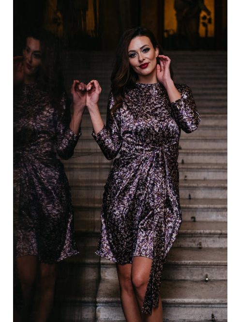 July - mini šaty s fialovým vzorom