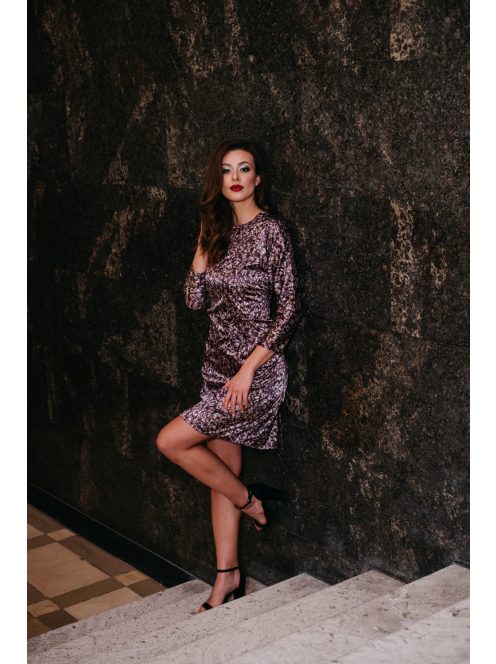 July - mini šaty s fialovým vzorom