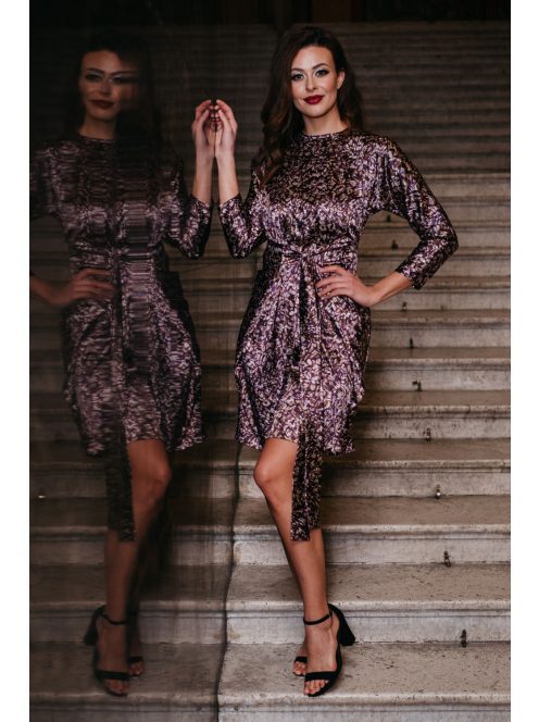 July - mini šaty s fialovým vzorom