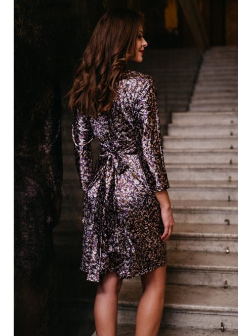 July - mini šaty s fialovým vzorom