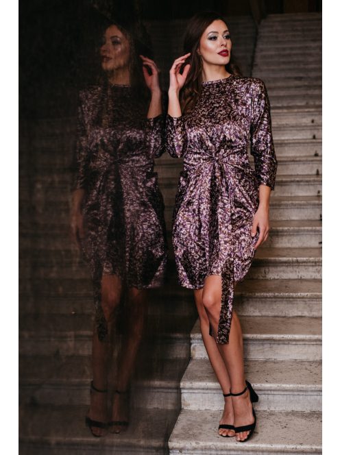 July - mini šaty s fialovým vzorom