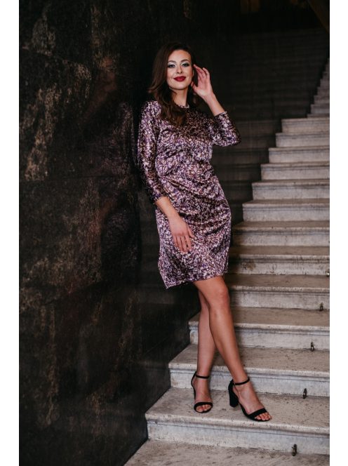 July - mini šaty s fialovým vzorom