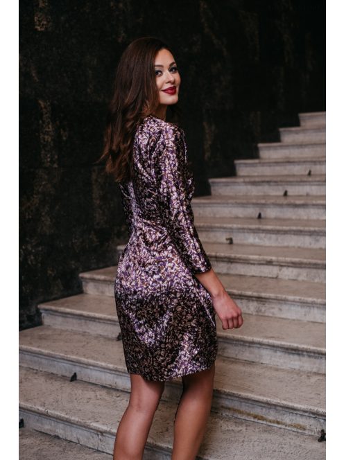 July - mini šaty s fialovým vzorom