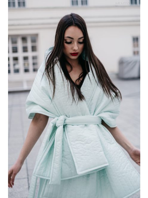 Prešívaná štóla/pelerína - mentolová