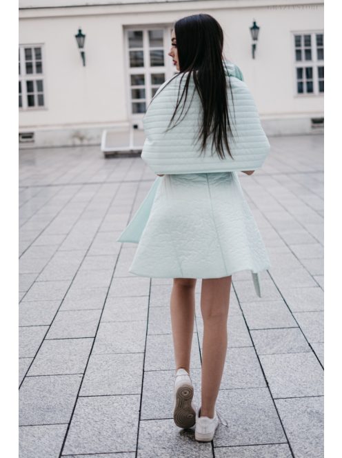 Steph - prešívaná mätová mini sukňa