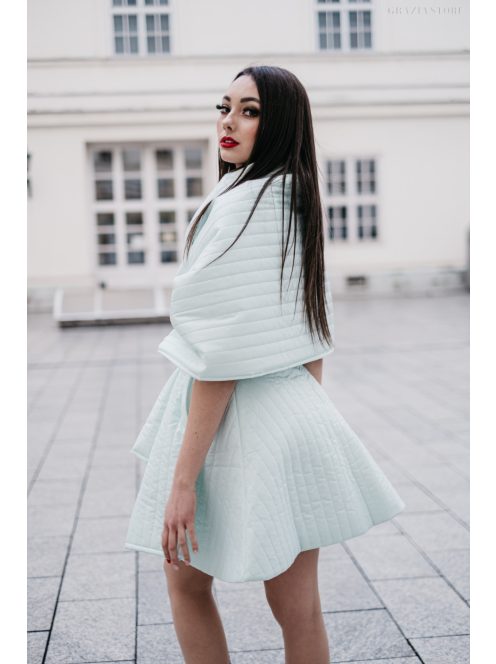 Steph - prešívaná mätová mini sukňa