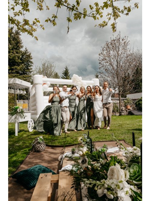 Vpredu-vzadu uzavreté bezrukávové maxi šaty - army