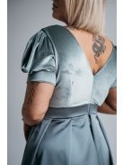 Ramóna - Zelené saténové maxi s velúrovým topom