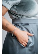 Ramóna - Zelené saténové maxi s velúrovým topom