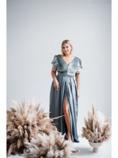 Ramóna - Zelené saténové maxi s velúrovým topom