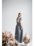 Ramóna - Zelené saténové maxi s velúrovým topom