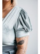 Ramóna - Zelené saténové maxi s velúrovým topom