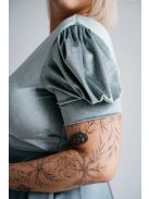 Ramóna - Zelené saténové maxi s velúrovým topom