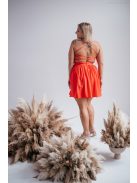 Madleine - Červené,  elastické mini šaty so šnurovaním na chrbte