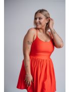 Madleine - Červené,  elastické mini šaty so šnurovaním na chrbte