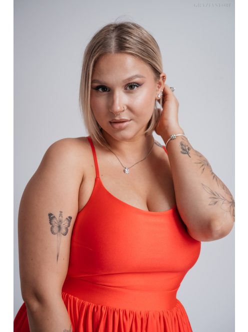 Madleine - Červené,  elastické mini šaty so šnurovaním na chrbte