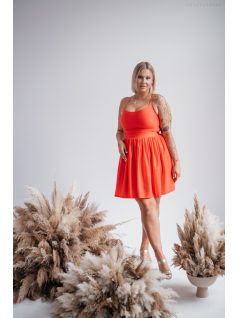   Madleine - Červené,  elastické mini šaty so šnurovaním na chrbte