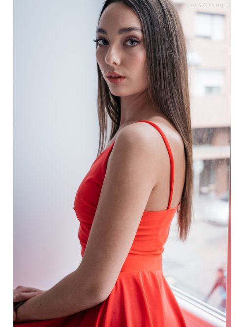 Yvone - červené mini šaty z elastického materiálu