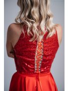 Melinda top - trblietavý, bezrukávový  crop top v červenej farbe.