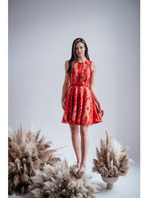 Alexa - mini šaty obohatené čipkou a saténom