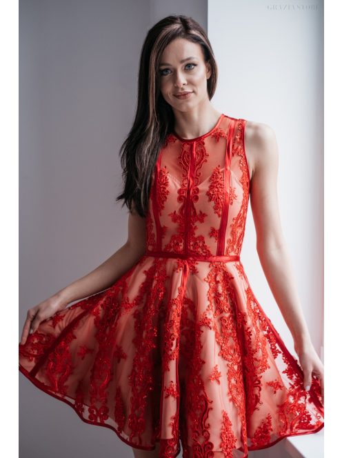 Alexa - mini šaty obohatené čipkou a saténom