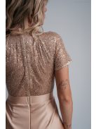 Roxana - flitrované mini šaty vo farbe šampanského