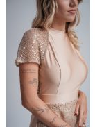 Roxana - flitrované mini šaty vo farbe šampanského