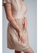 Roxana - flitrované mini šaty vo farbe šampanského