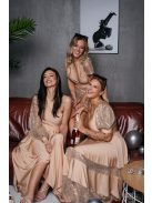 Roxana - flitrované mini šaty vo farbe šampanského