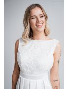 Peggi - Biele maxi šaty bez chrbta s čipkou