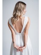 Peggi - Biele maxi šaty bez chrbta s čipkou