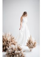 Peggi - Biele maxi šaty bez chrbta s čipkou