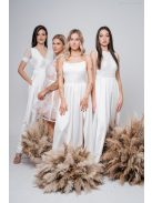 Peggi - Biele maxi šaty bez chrbta s čipkou