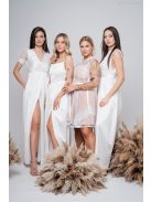 Peggi - Biele maxi šaty bez chrbta s čipkou