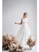 Peggi - Biele maxi šaty bez chrbta s čipkou