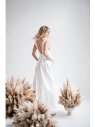 Peggi - Biele maxi šaty bez chrbta s čipkou