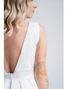 Peggi - Biele maxi šaty bez chrbta s čipkou