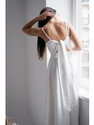 Dália - biele saténové maxi s jedinečným chrbtom