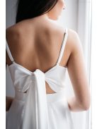 Dália - biele saténové maxi s jedinečným chrbtom