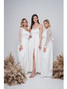 Dália - biele saténové maxi s jedinečným chrbtom