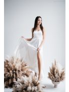 Dália - biele saténové maxi s jedinečným chrbtom