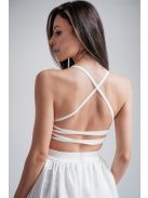 Madleine - biele saténové maxi šaty s ramienkami na chrbte