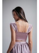Rebeka - staroružový saténový crop top