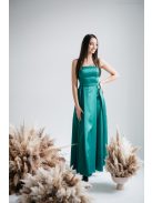 Imola - Zelené maxi šaty na špagetových  ramienkach