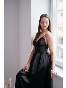 Zenina - Čierne maxi šaty s výstrihom do V